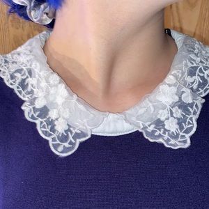 small Navy blue long sleeve with LACE collar